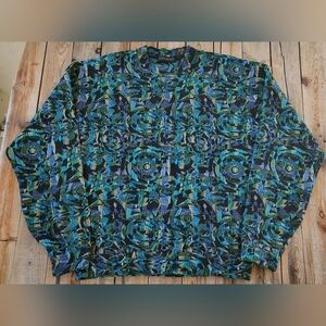 vintage '90s Jhane Barnes abstract Wool Knit sweater men's size LARGE